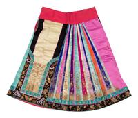 A Embroidered and Multicolored Silk Apron Skirt