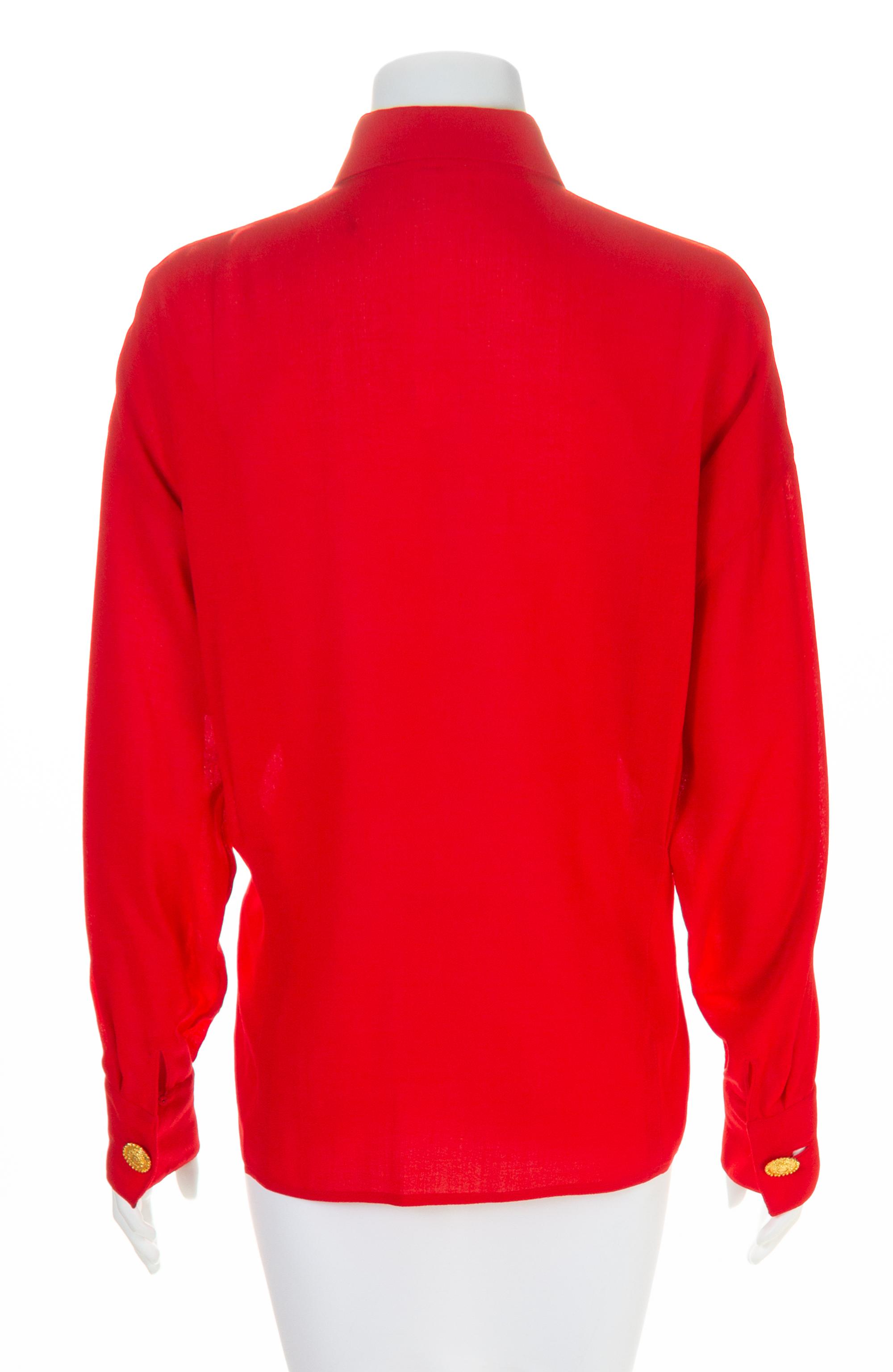 A Gianni Versace Red Shirt, Size 44.