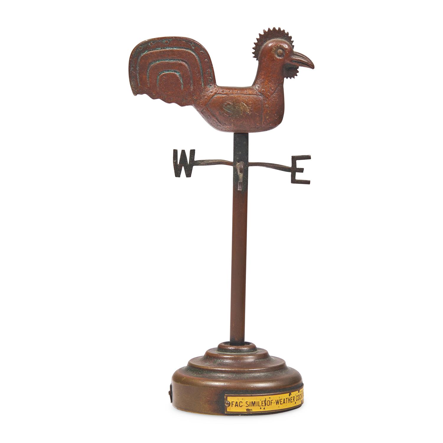 A Miniature Bronze Model of the Stadt Huys Weather Cock Made for the Saint Nicholas Society