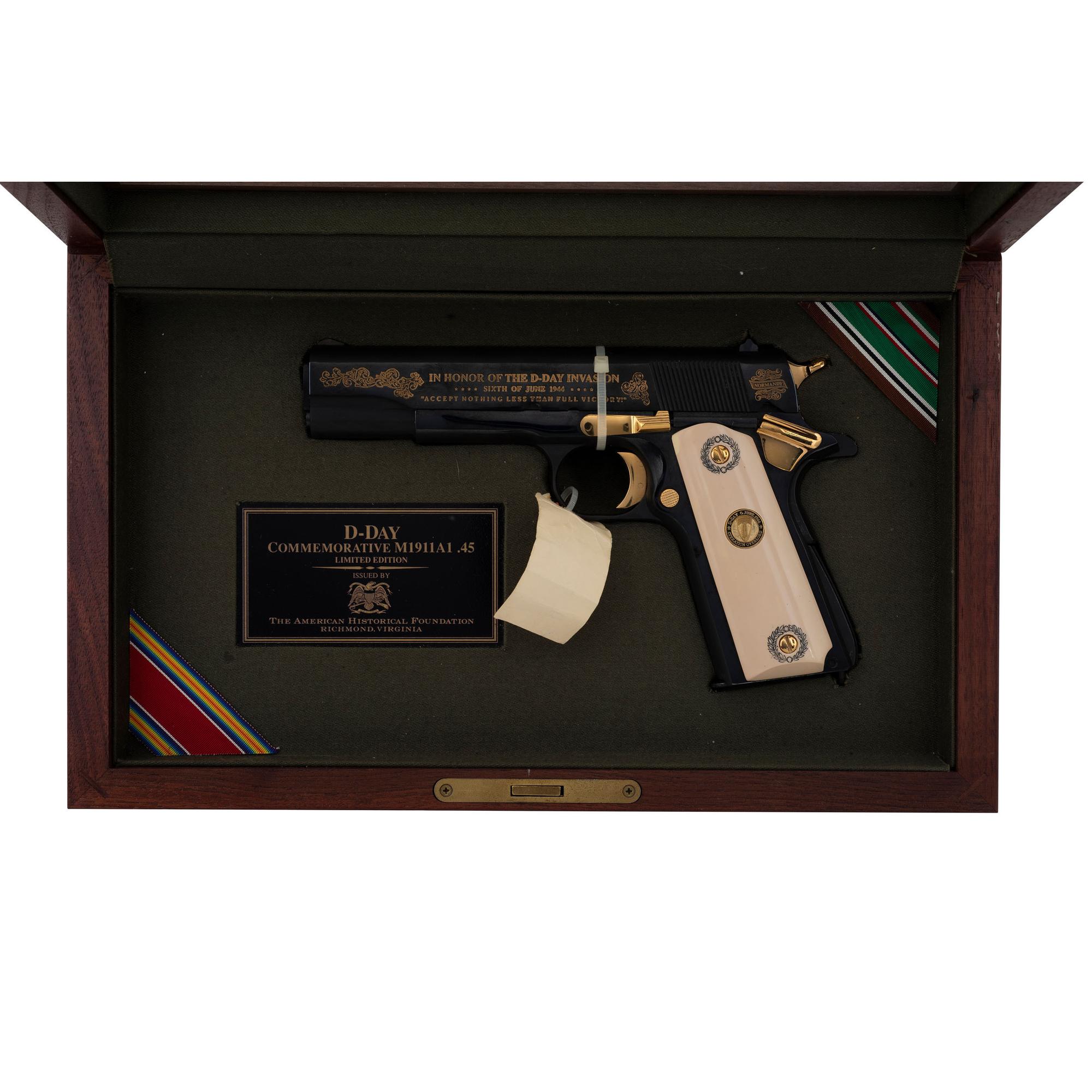 * Auto Ordnance D-Day Commemorative 1911A1 Pistol Issued by American Historical Foundation in Box
