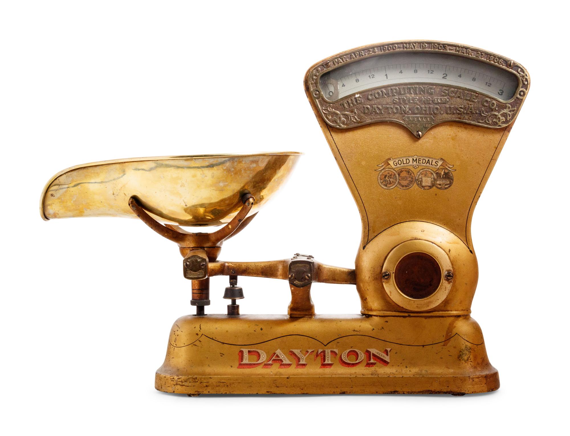 A Gilt and Polychrome Painted Dayton Computing Scale, Style No. 187