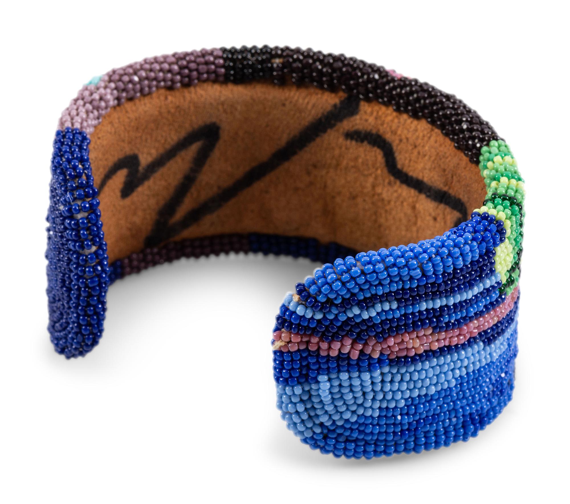Beaded Figural Cuff Bracelet