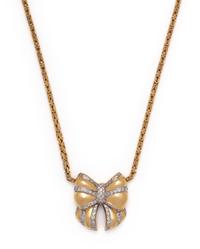 YELLOW GOLD AND DIAMOND BOW NECKLACE