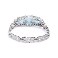 AQUAMARINE AND DIAMOND BRACELET