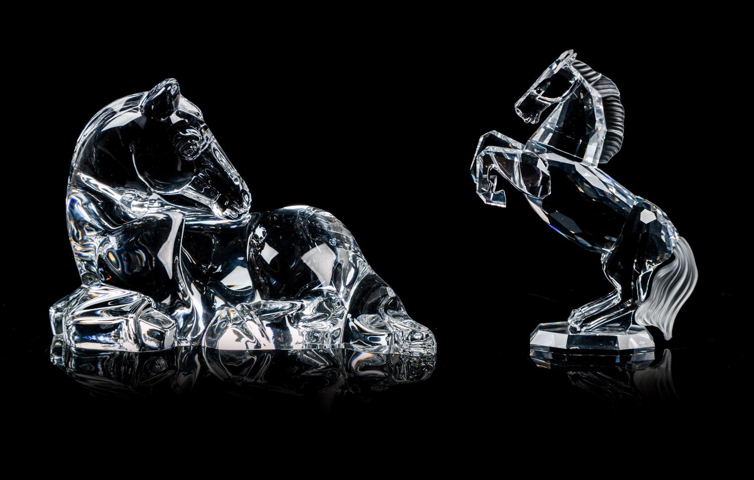 Two Steuben Horses Height of largest 5 1/2 inches.