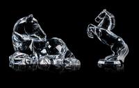 Two Steuben Horses Height of largest 5 1/2 inches.