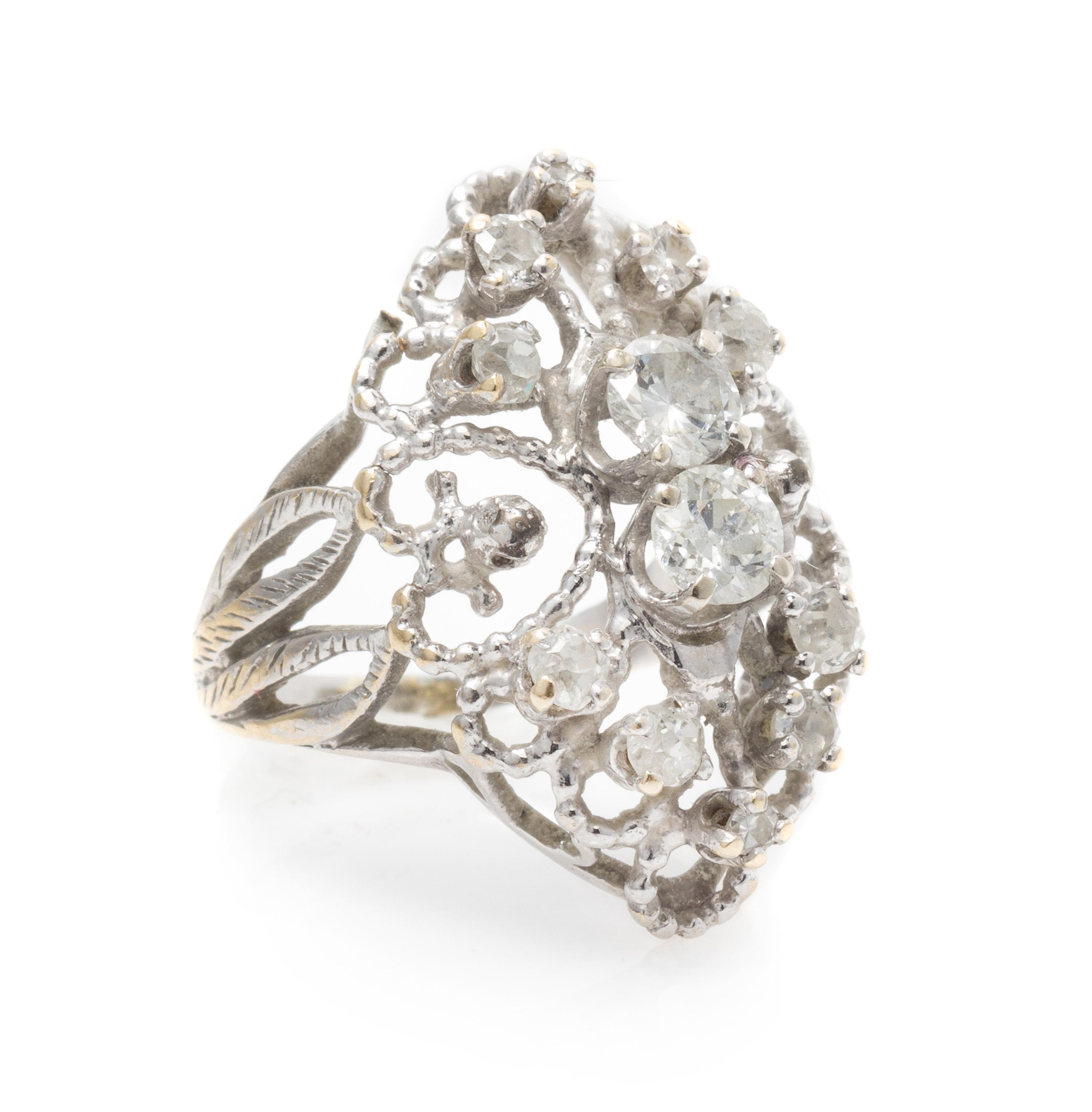 A White Gold and Diamond Ring, 5.10 dwts.