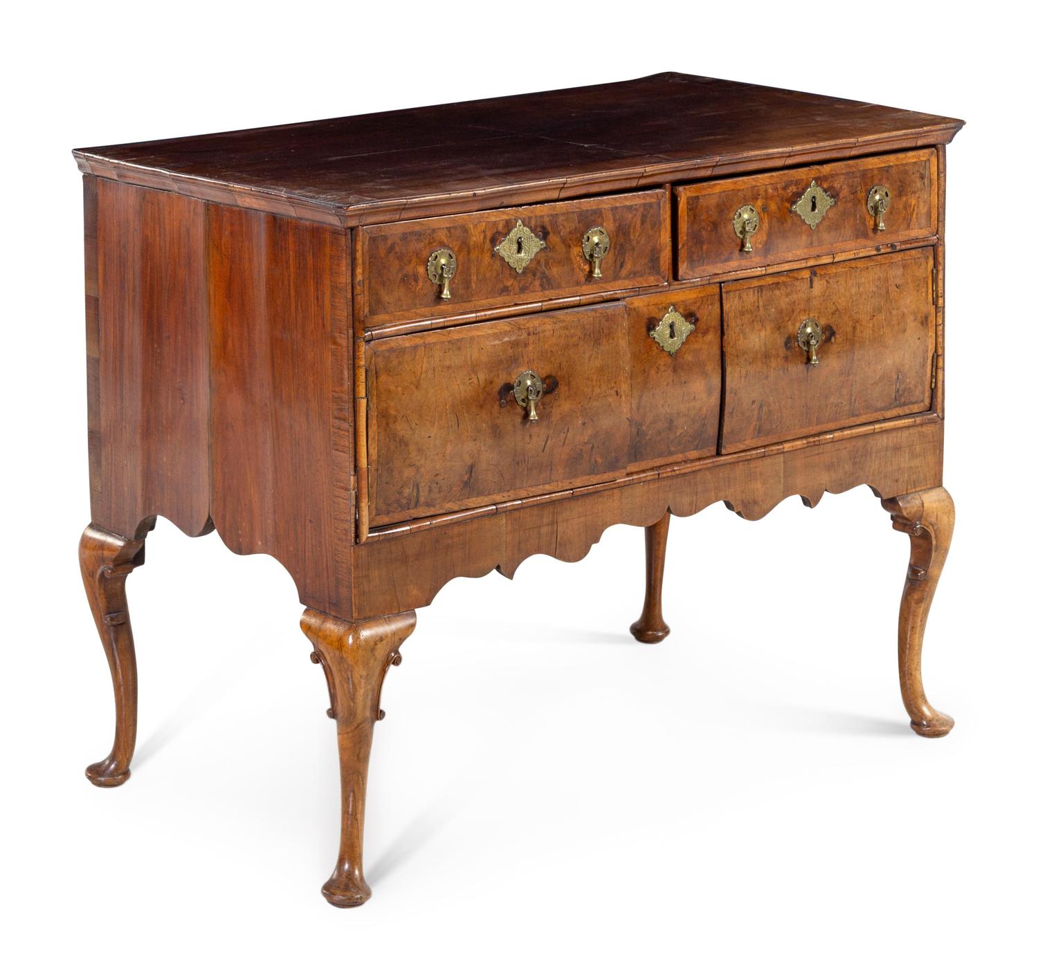 A George I Burl Walnut Chest on Stand