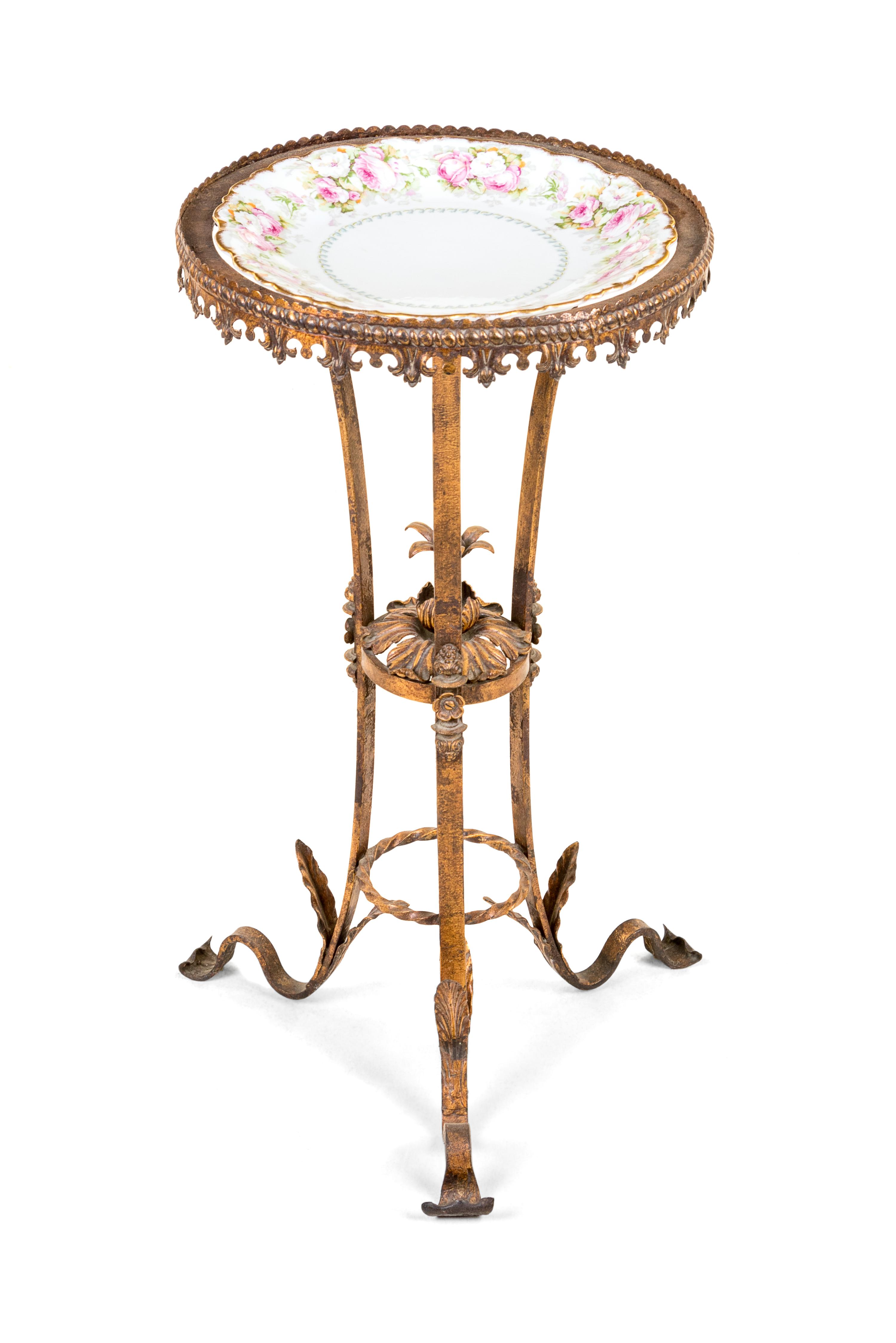 An Italian Tôle and Porcelain Mounted Table