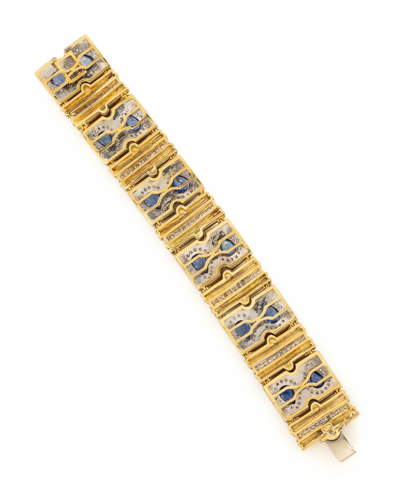 ELLAGEM, BICOLOR GOLD, SAPPHIRE, AND DIAMOND BRACELET