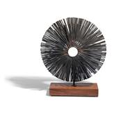 A Brutalist Metal Table-Top Sunburst Sculpture