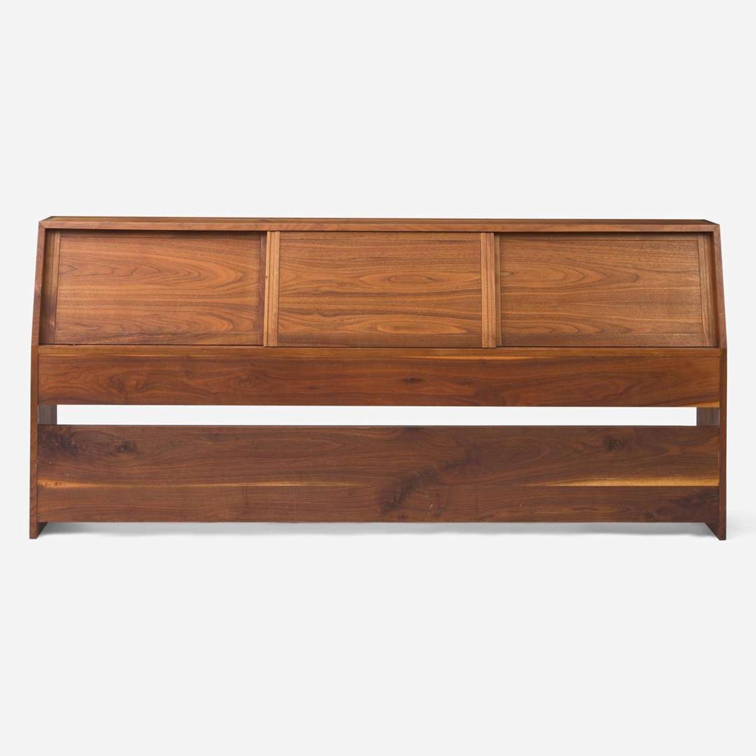 George Nakashima (American, 1905-1990) King-Size Triple Sliding-Door Storage Headboard, New Hope, Pennsylvania, 1967