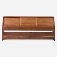 George Nakashima (American, 1905-1990) King-Size Triple Sliding-Door Storage Headboard, New Hope, Pennsylvania, 1967