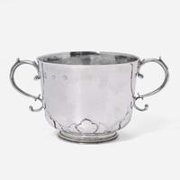 A silver two-handled porringer Katherine Stevens, London, 1673