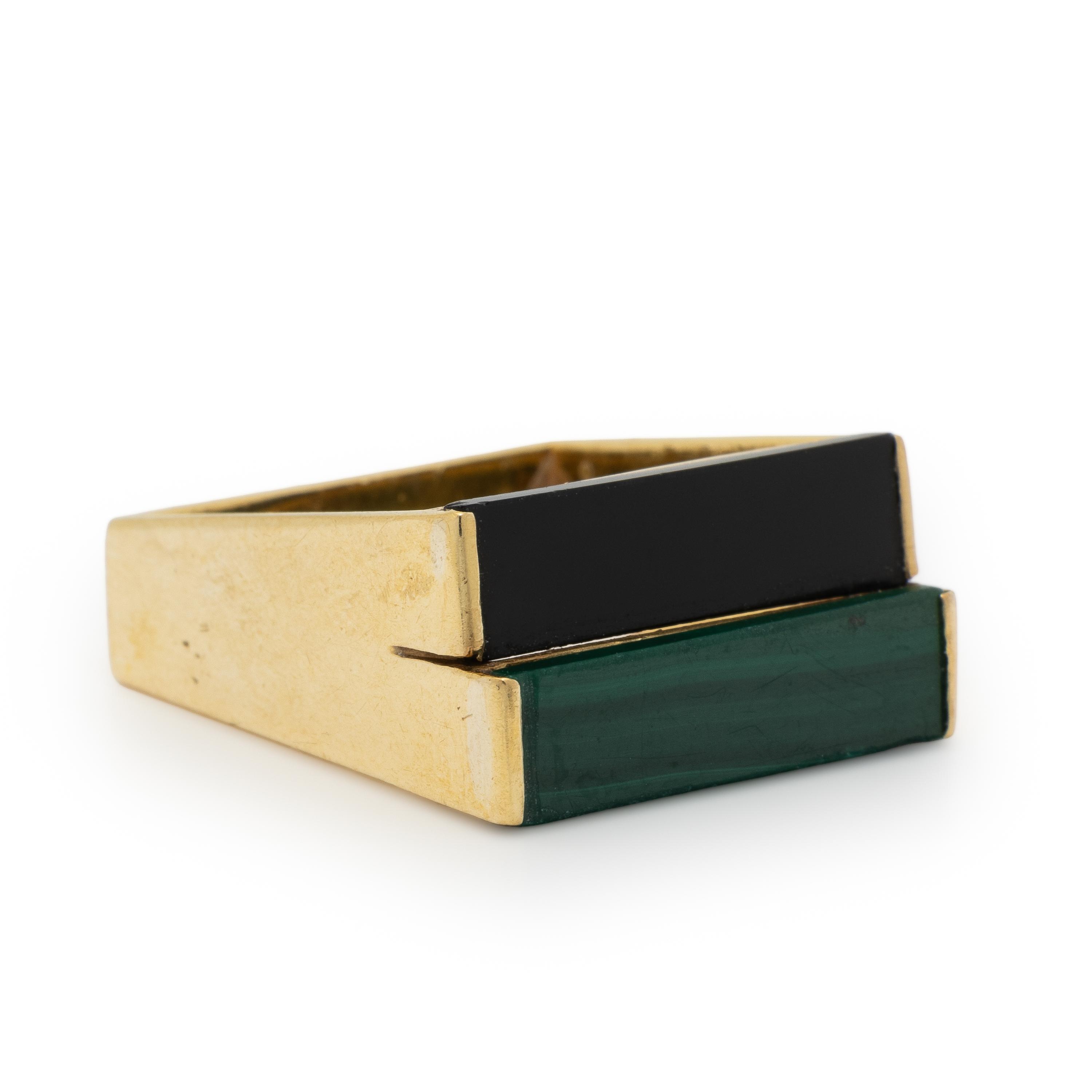 Onyx and Malachite Ring