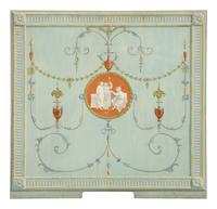 A Pair of Neoclassical Style Painted Wood Panels