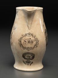 A Liverpool Transfer-Printed Creamware 'Washington in Glory, America in Tears' Memorial Pitcher