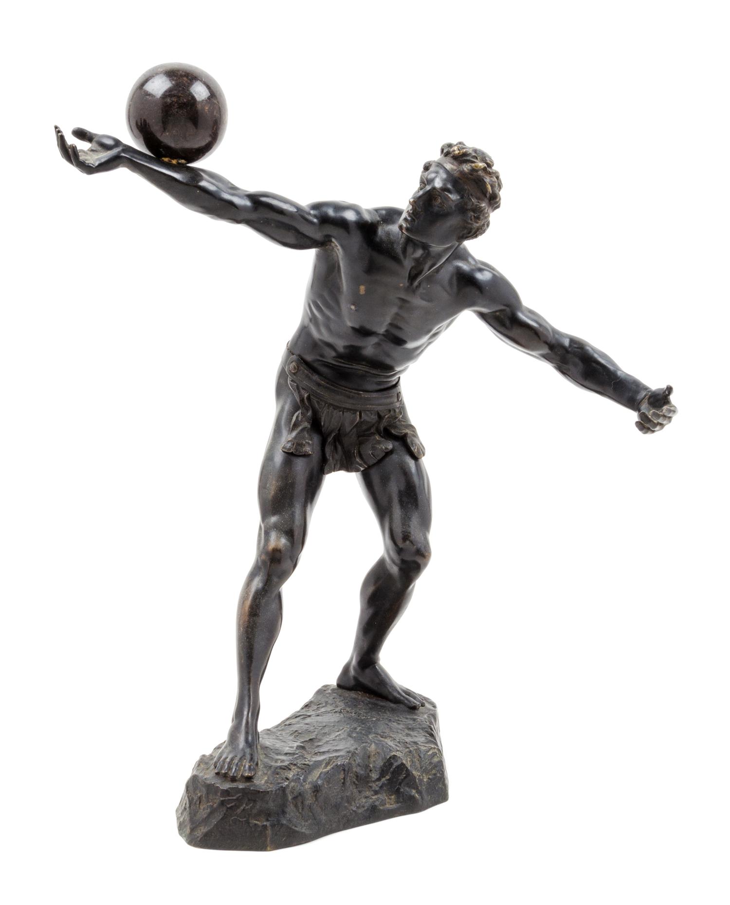 A German Bonze Figure of an Athlete Height 15 1/2 inches. — AFTER PH. E. HAMBURGER (LATE 19TH/EARLY 20TH CENTURY)
