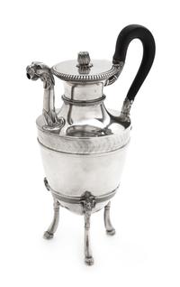 A French Silver Coffee Pot, Jean-Baptiste-Claude Odiot, Paris, First Quarter 19th Century, the hinged top with a blossom finial, the sp