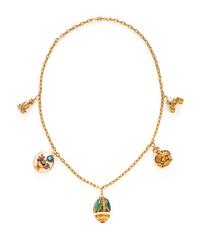 YELLOW GOLD CHARM NECKLACE