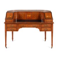 An Edwardian Satinwood and Marquetry "Carlton House" Desk