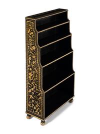 An English Penwork 'Waterfall' Bookcase