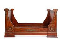 An Empire Revival Gilt Bronze Mounted Mahogany Lit En Bateau