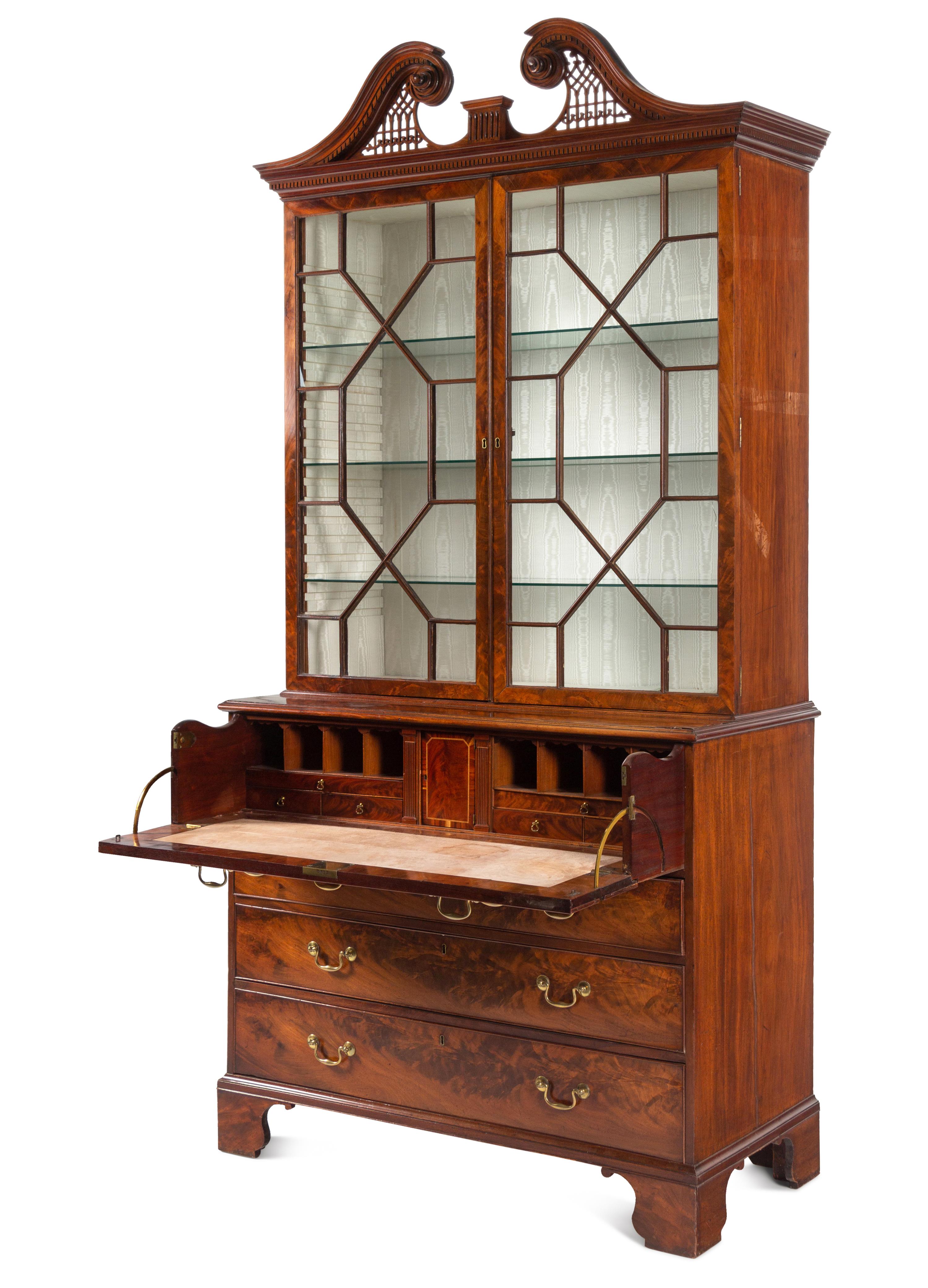 A George III Mahogany Secretary Bookcase