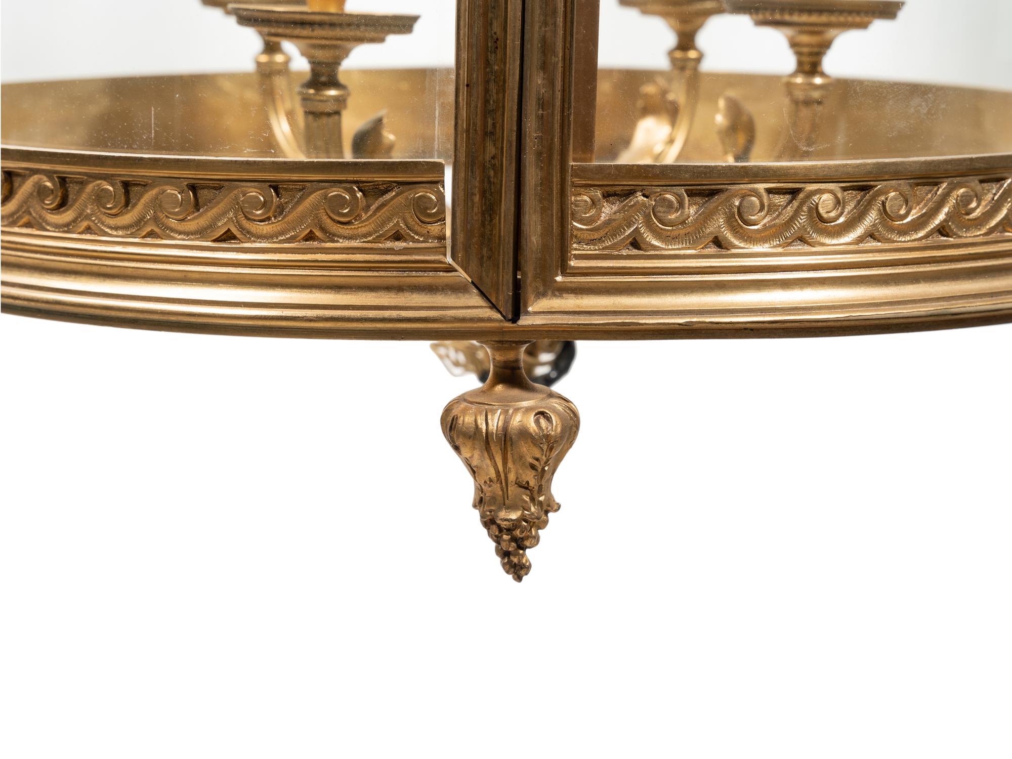 A Neoclassical Style Gilt Bronze Hall Lantern