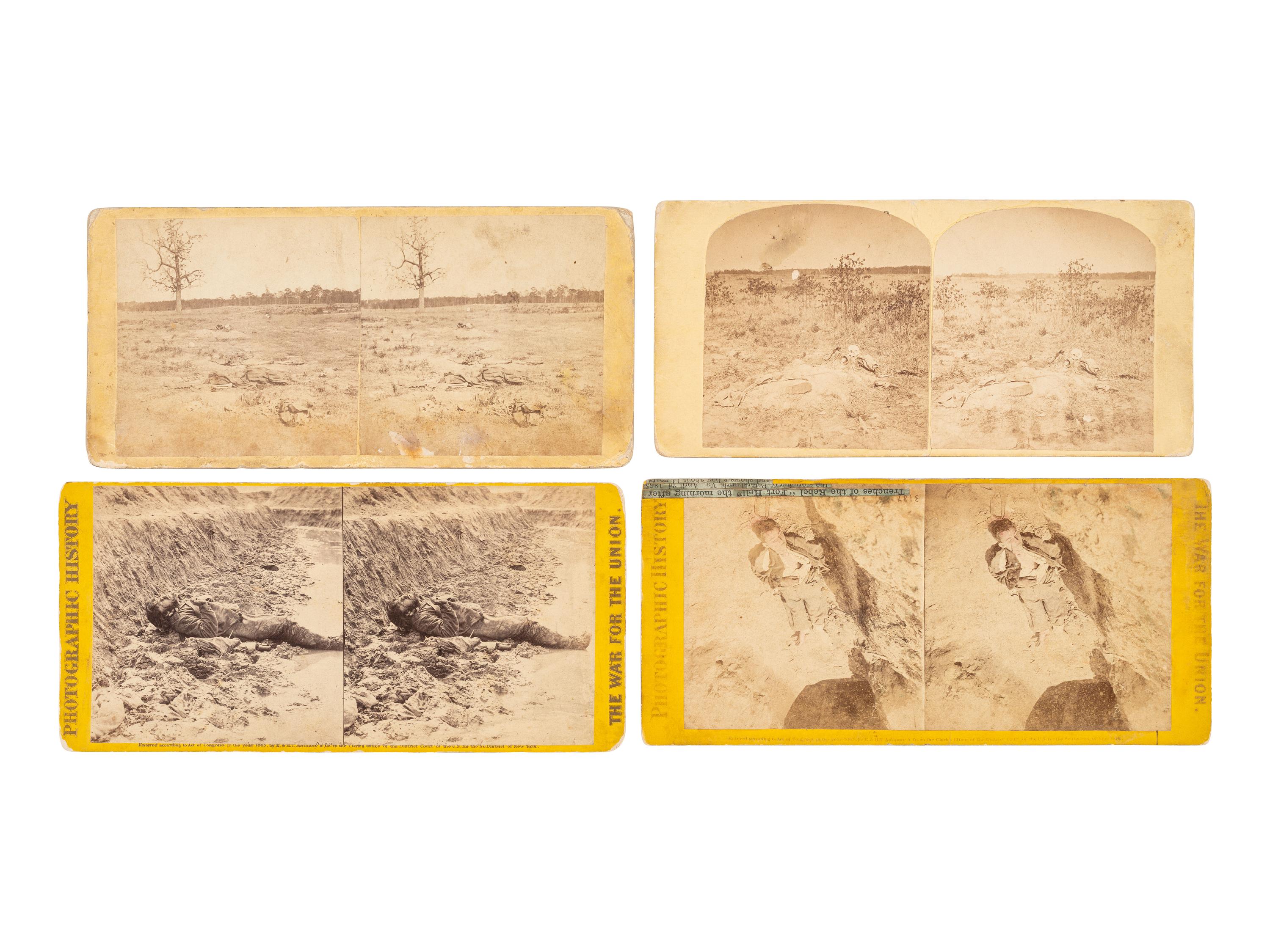 [CIVIL WAR]. 13 stereoviews featuring deceased soldiers, including at Petersburg, Fredericksburg, and Cold Harbor.