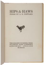 [GOLDEN COCKEREL PRESS]. COPPARD, Alfred Edgar (1878-1957). Hips & Haws . Waltham Saint Lawrence, Berkshire: Golden Cockerel Press, 1922.
