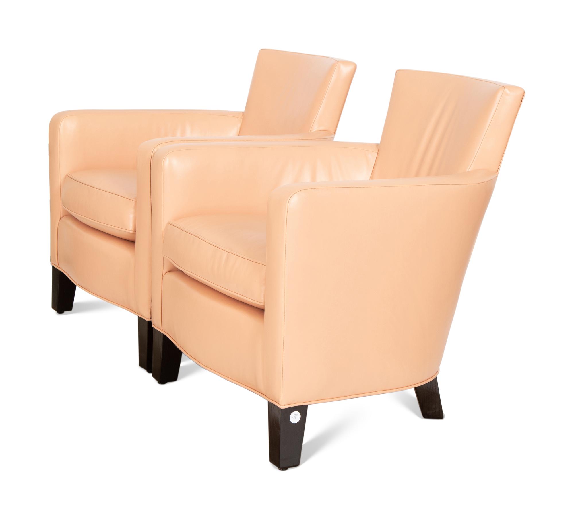 A Set of Four Christian Liaigre Leather Club Chairs