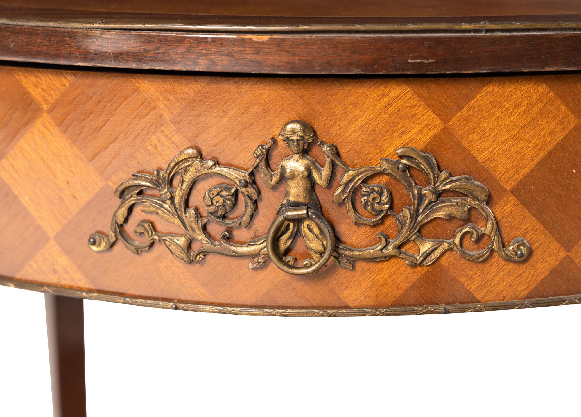 A Louis XV Style Parquetry Side Table