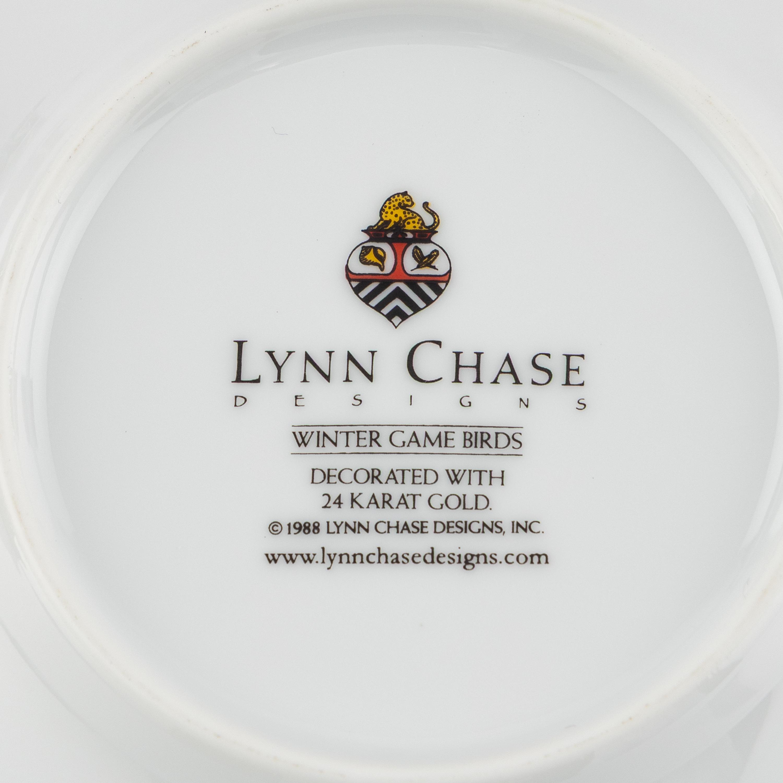 A Lynn Chase Winter Game Birds Porcelain Dinner Service
