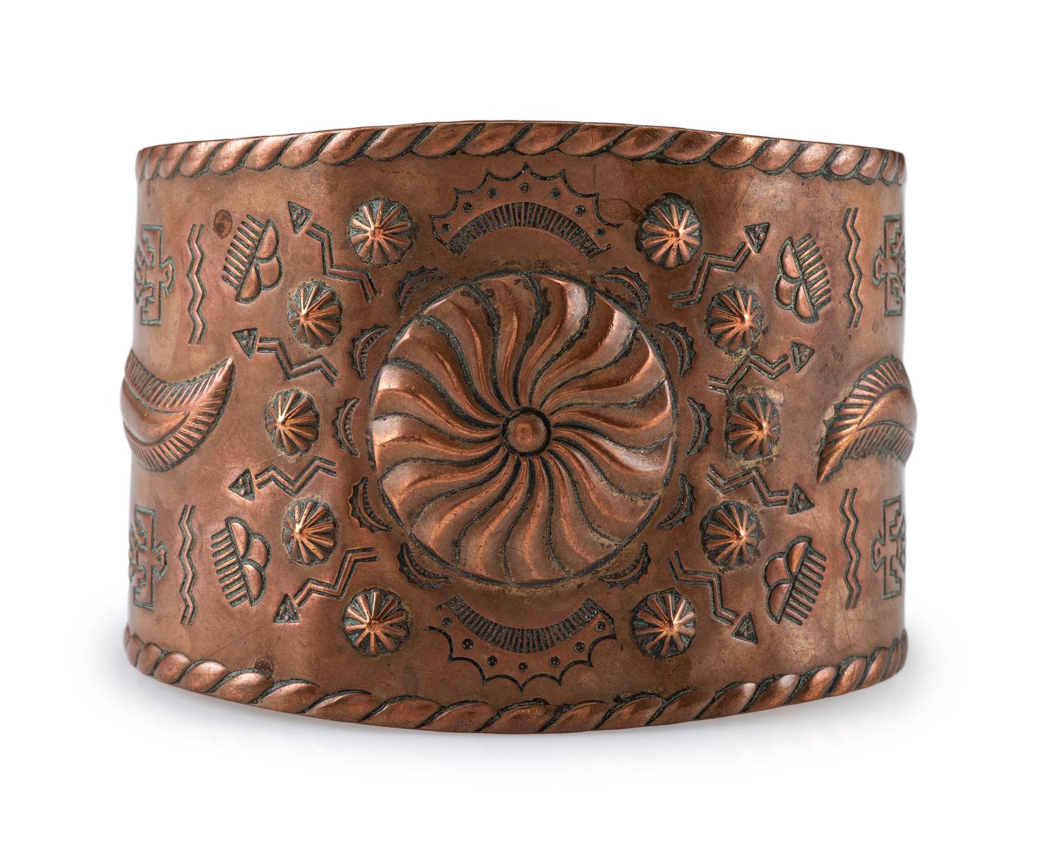 Fred Harvey Era Copper Trade Cuff Bracelet