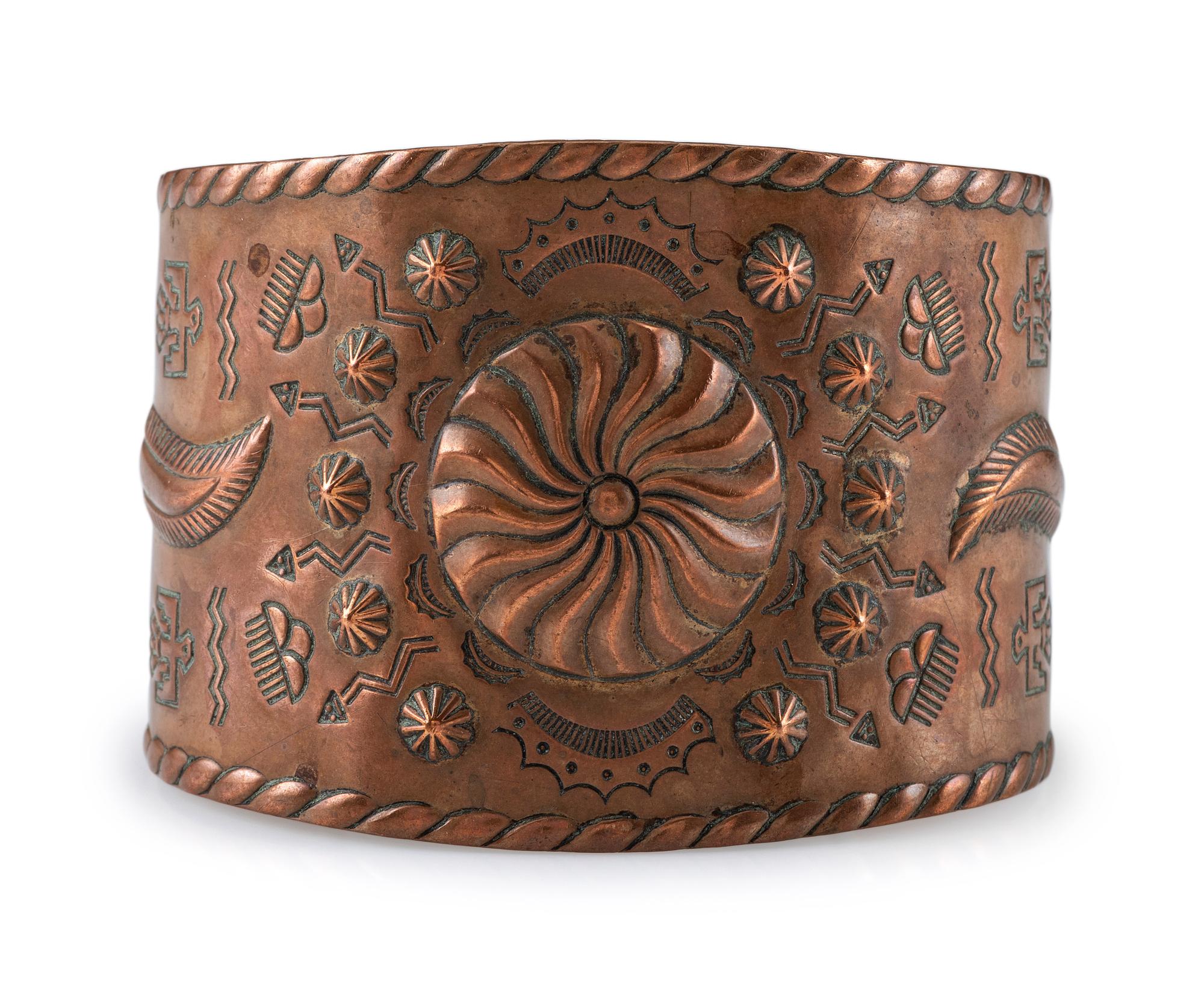 Fred Harvey Era Copper Trade Cuff Bracelet