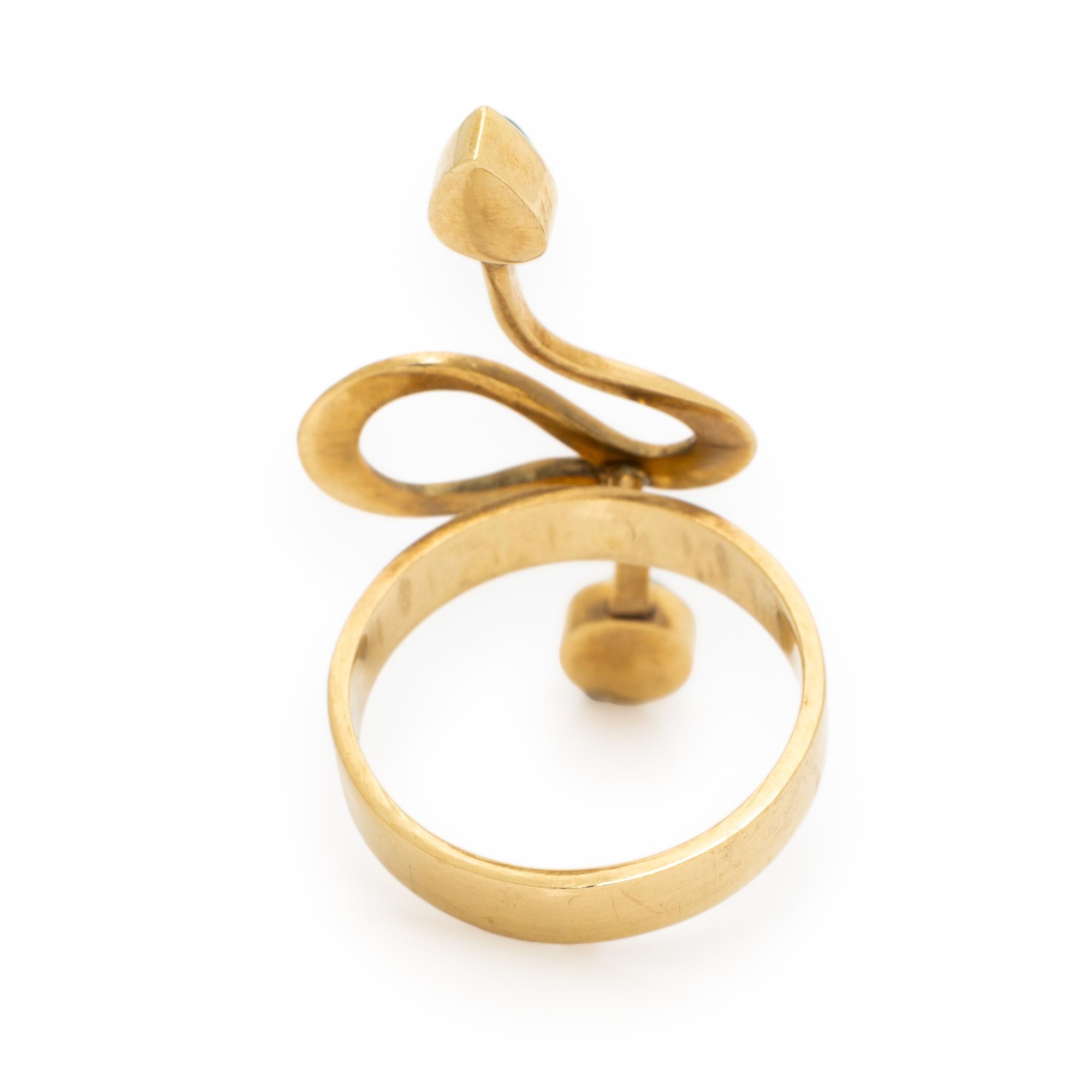 Wendy Ramshaw, Yellow Gold and Chrysoprase Snake Ring