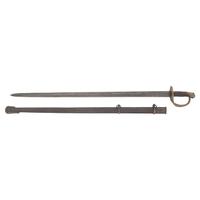 Scarce Straight Blade Memphis Novelty Works Thomas Leech Inside Guard Marked Cavalry Saber