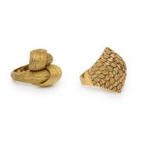 TWO YELLOW GOLD RINGS