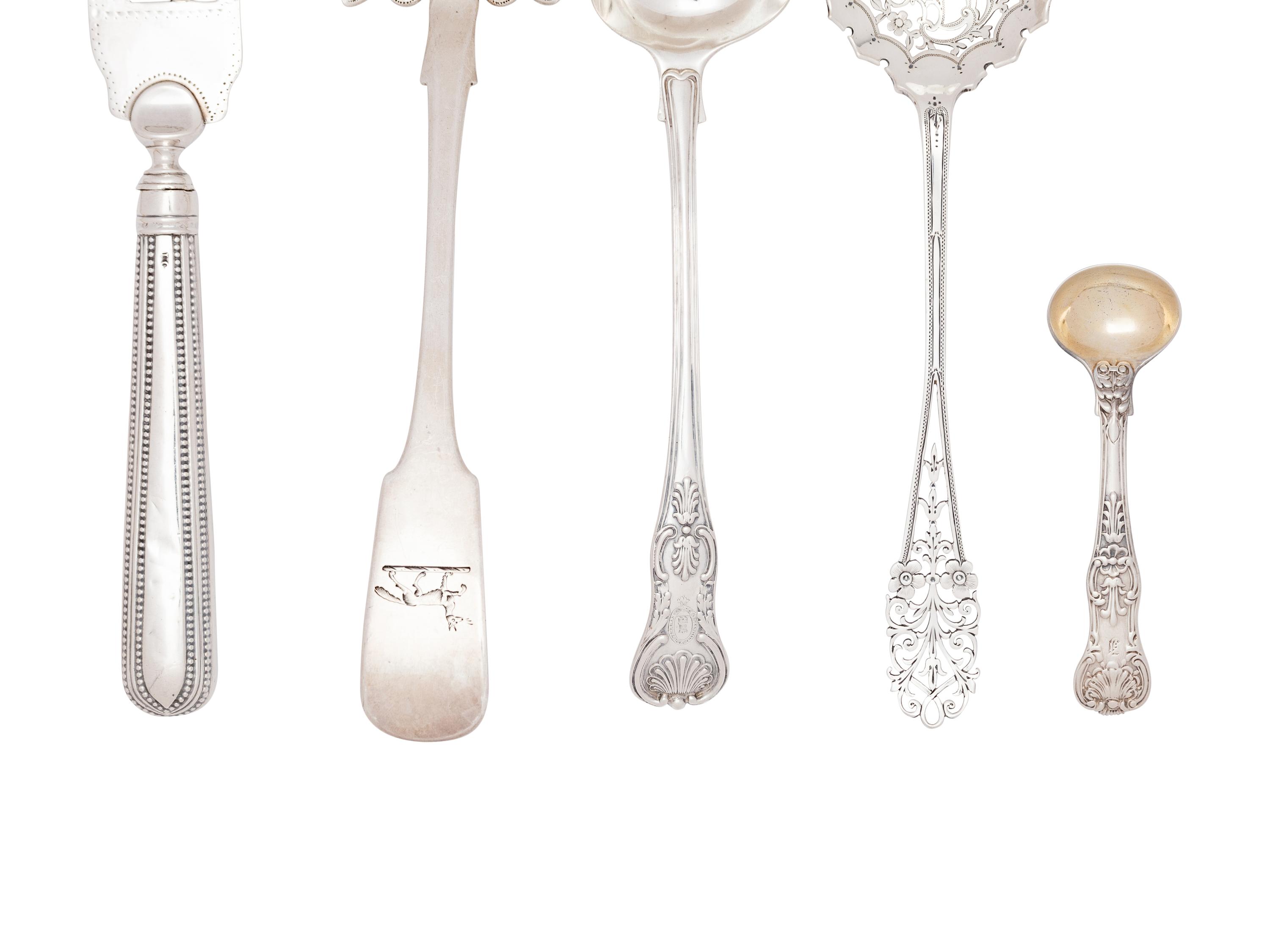 A Collection of English Silver Flatware Articles