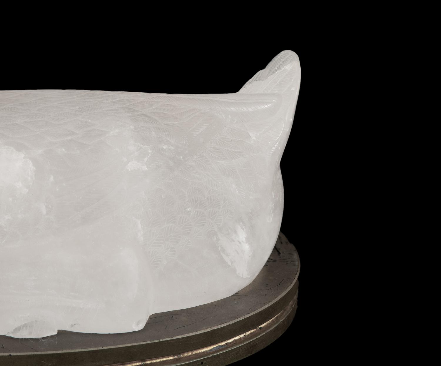 A Pair of Chinese Carved Rock Crystal Ducks