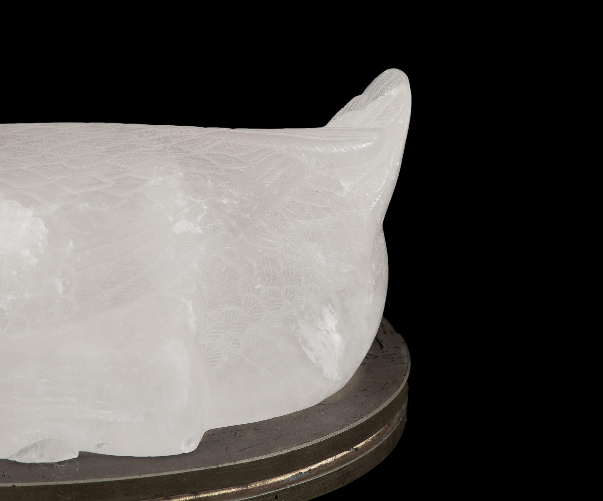 A Pair of Chinese Carved Rock Crystal Ducks