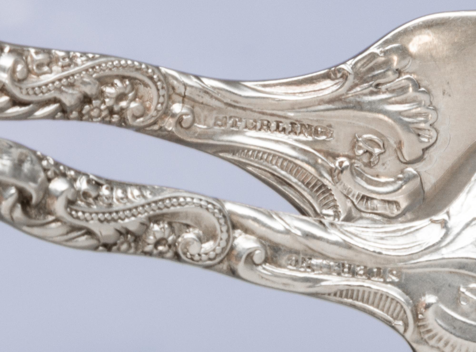 An American Silver Flatware Service, Theodore B. Starr, New York, NY, comprising: 12 dinner knives 12 luncheon knives 12 salad forks 12
