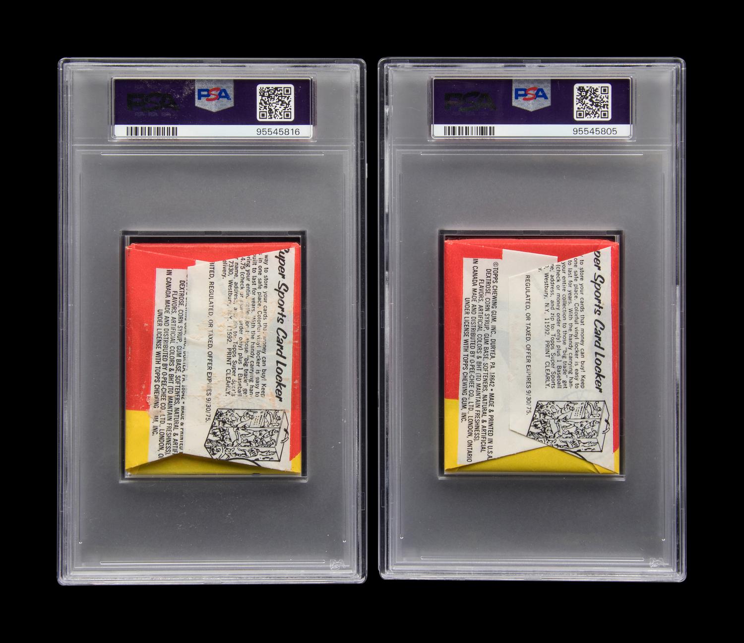 A Group of Sealed Unopened Wax Packs of 1975 Topps Mini Baseball Cards (PSA 7 NM)