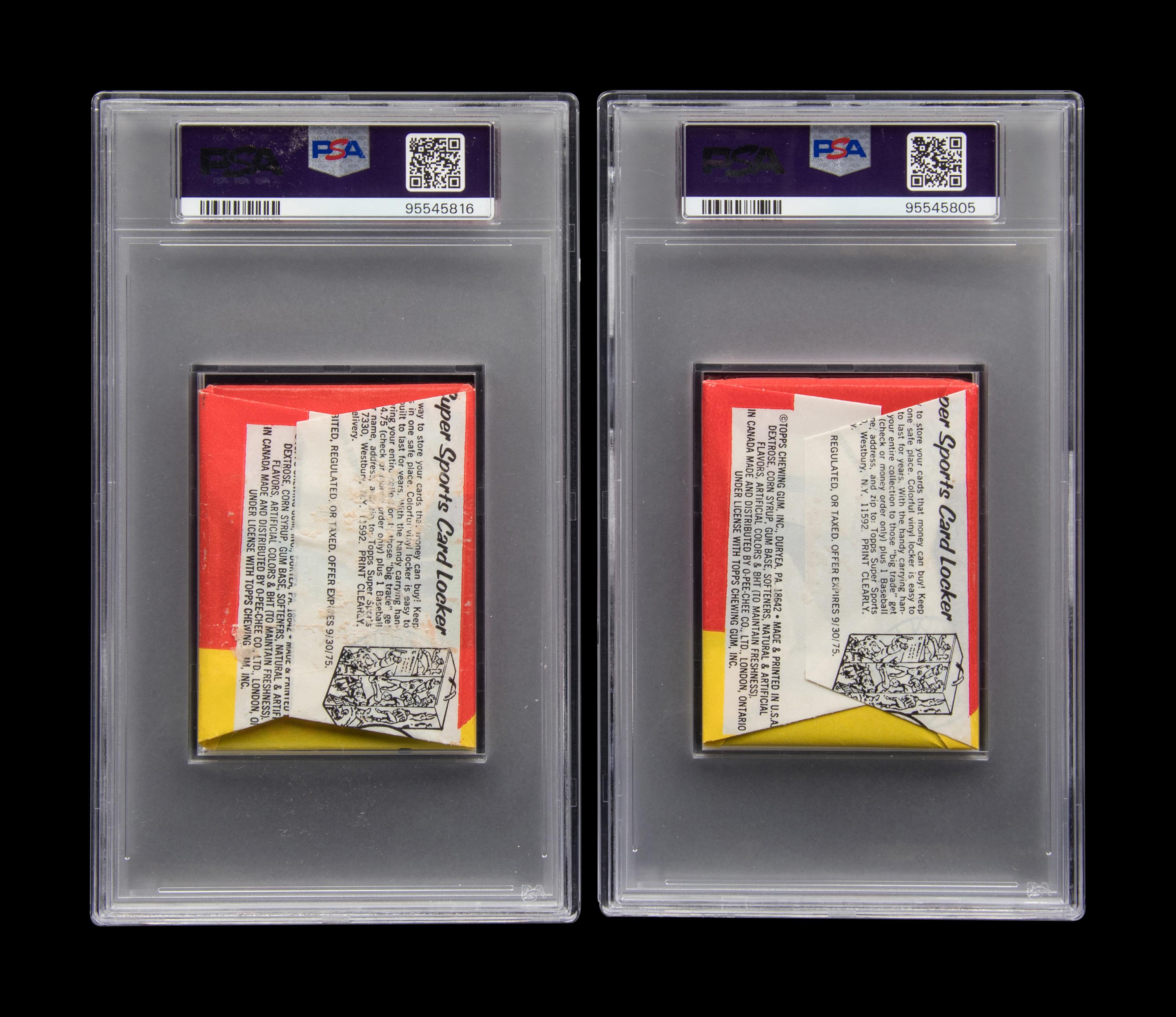 A Group of Sealed Unopened Wax Packs of 1975 Topps Mini Baseball Cards (PSA 7 NM)