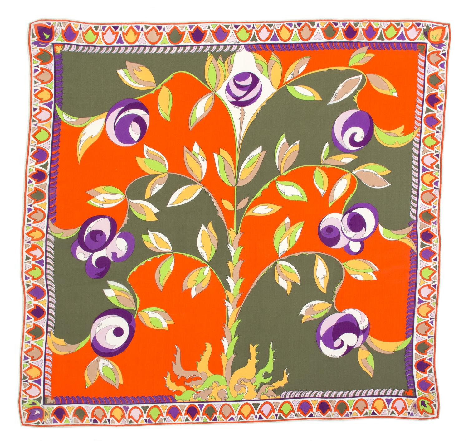 A Pucci Multicolor Sheer Scarf, 34" x 34".