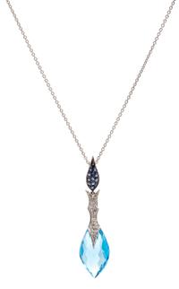 A Collection of 14 Karat White Gold, Sapphire, Blue Topaz and Diamond Jewelry, 7.90 dwts.
