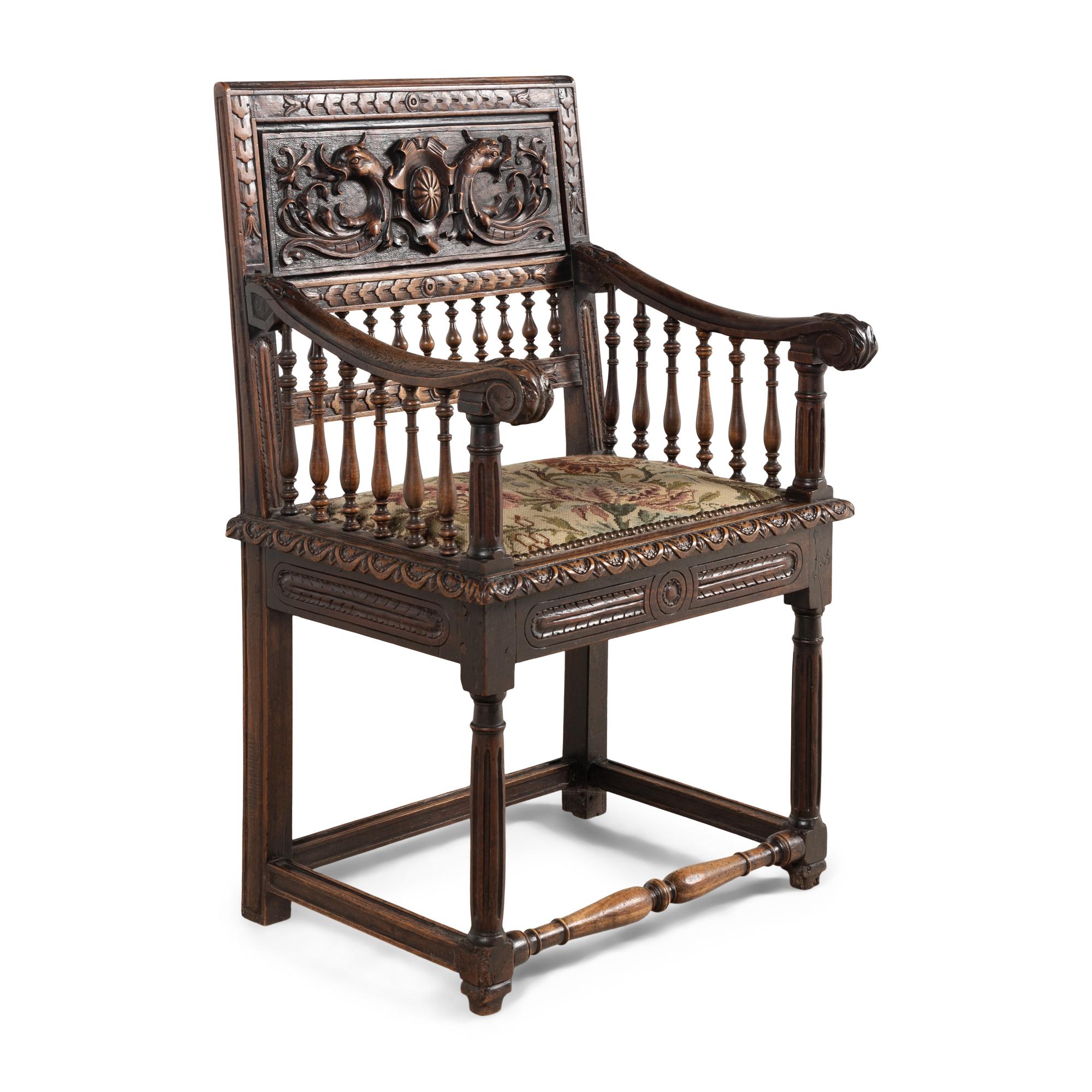 A French Baroque Oak Armchair