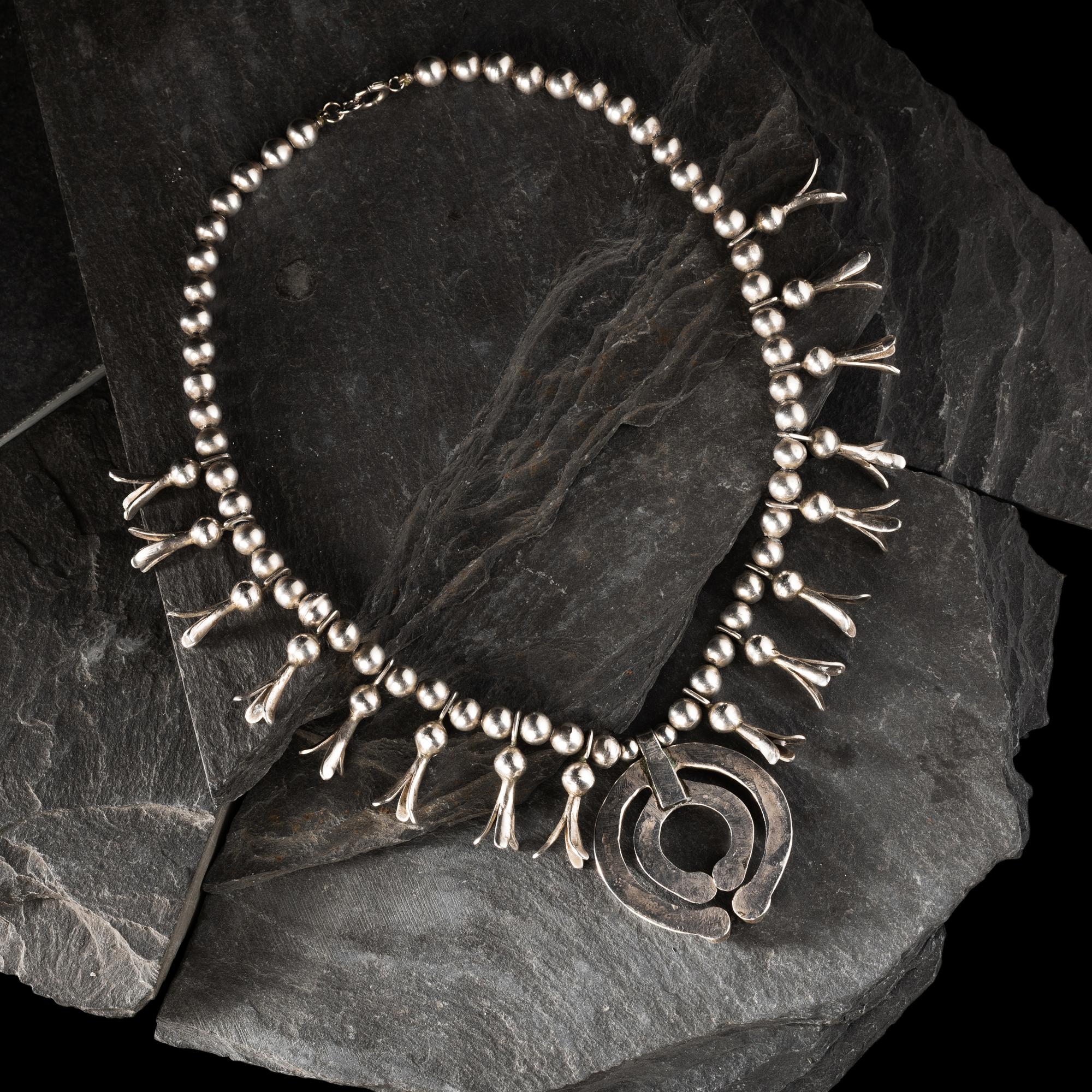 Navajo Child's Squash Blossom Necklace