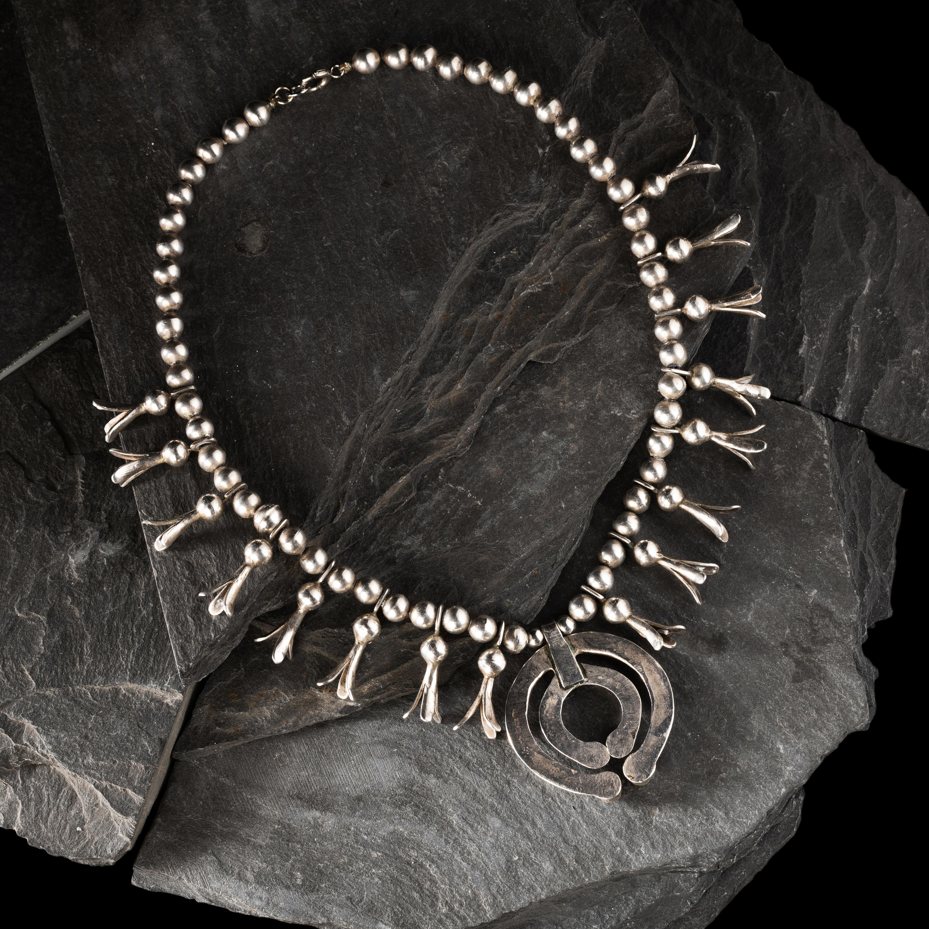 Navajo Child's Squash Blossom Necklace